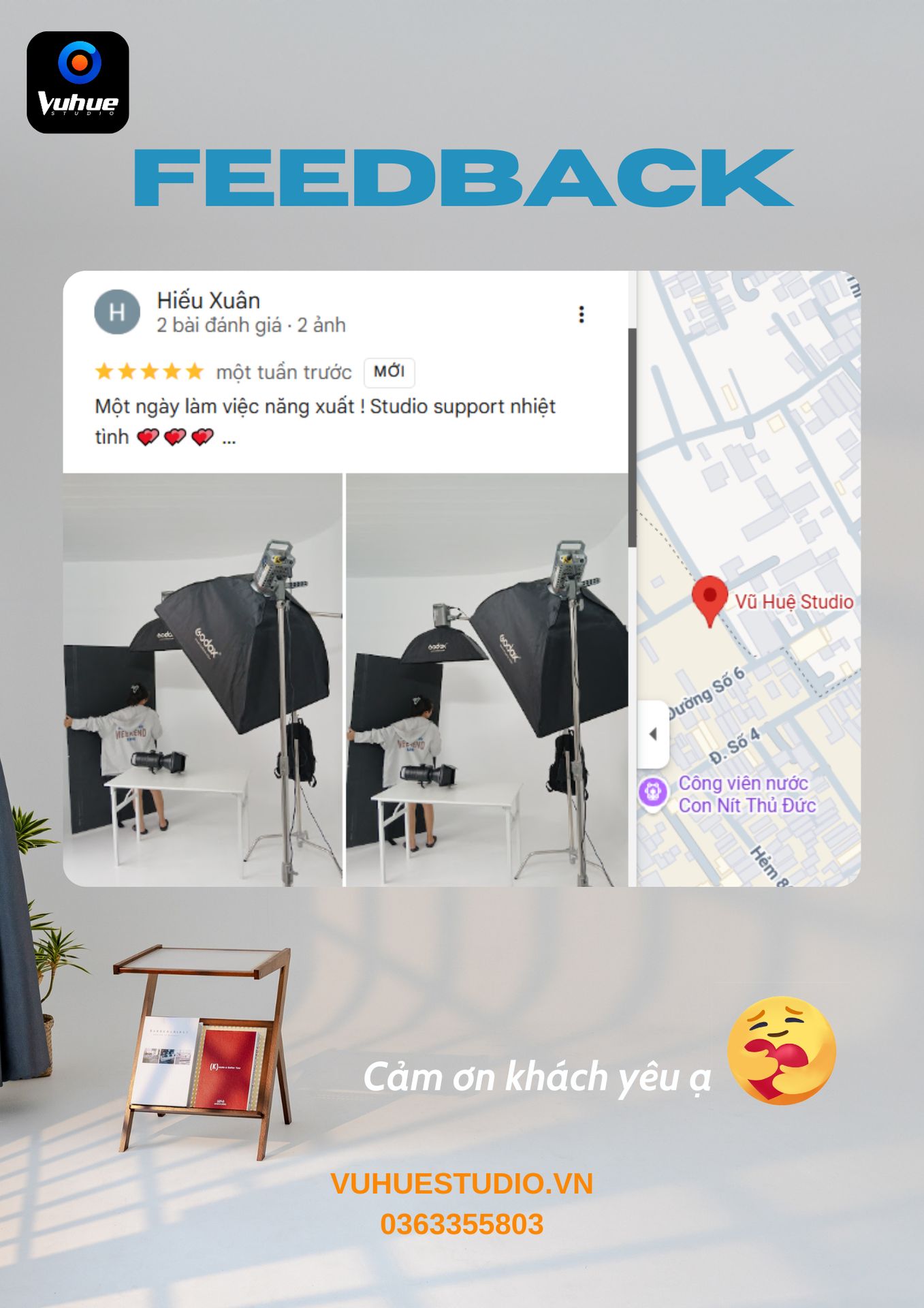 Feedback khách hàng Hiếu Xuân – Vũ Huệ Studio