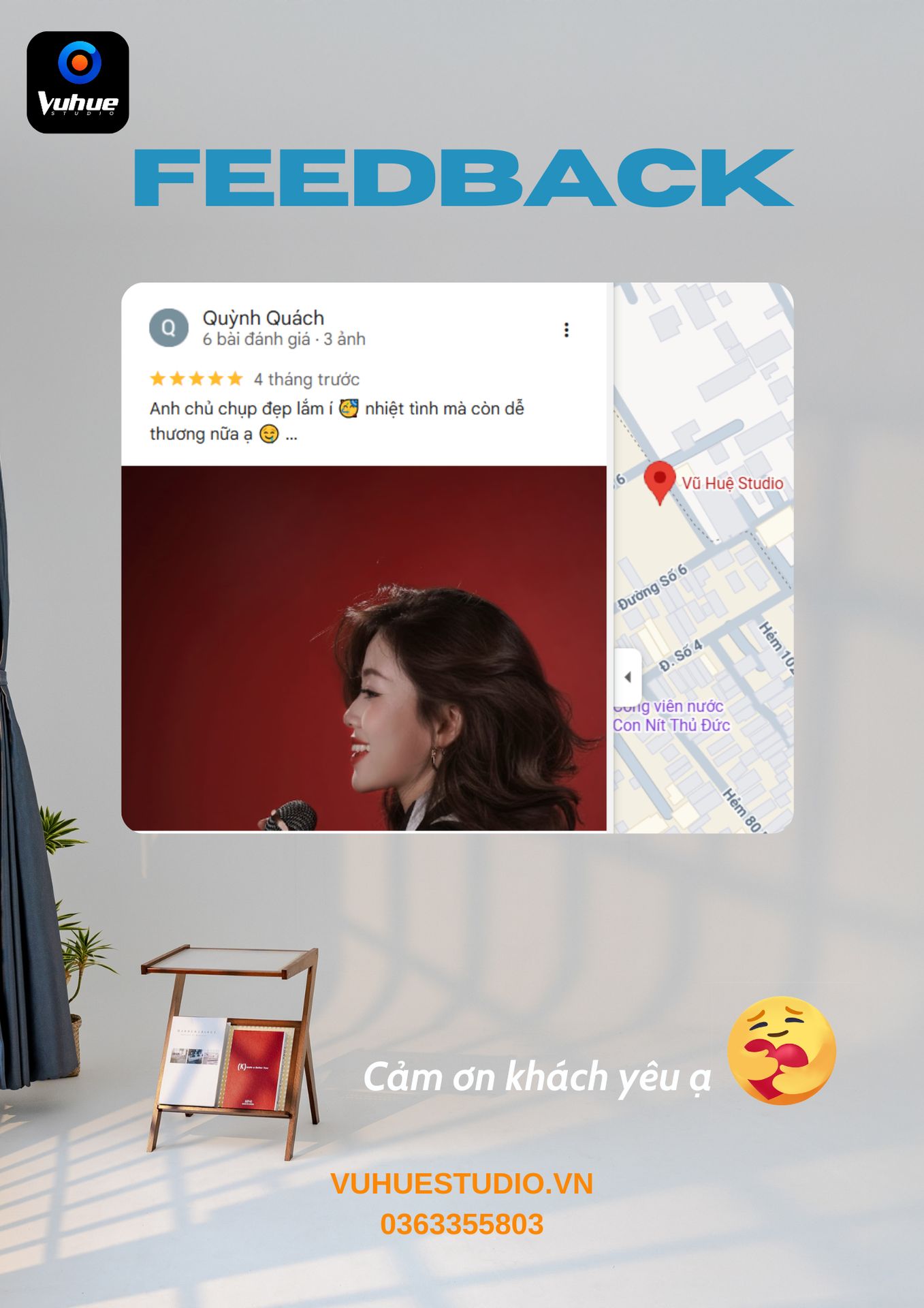 Feedback khách hàng Quỳnh Quách Vũ Huệ Studio
