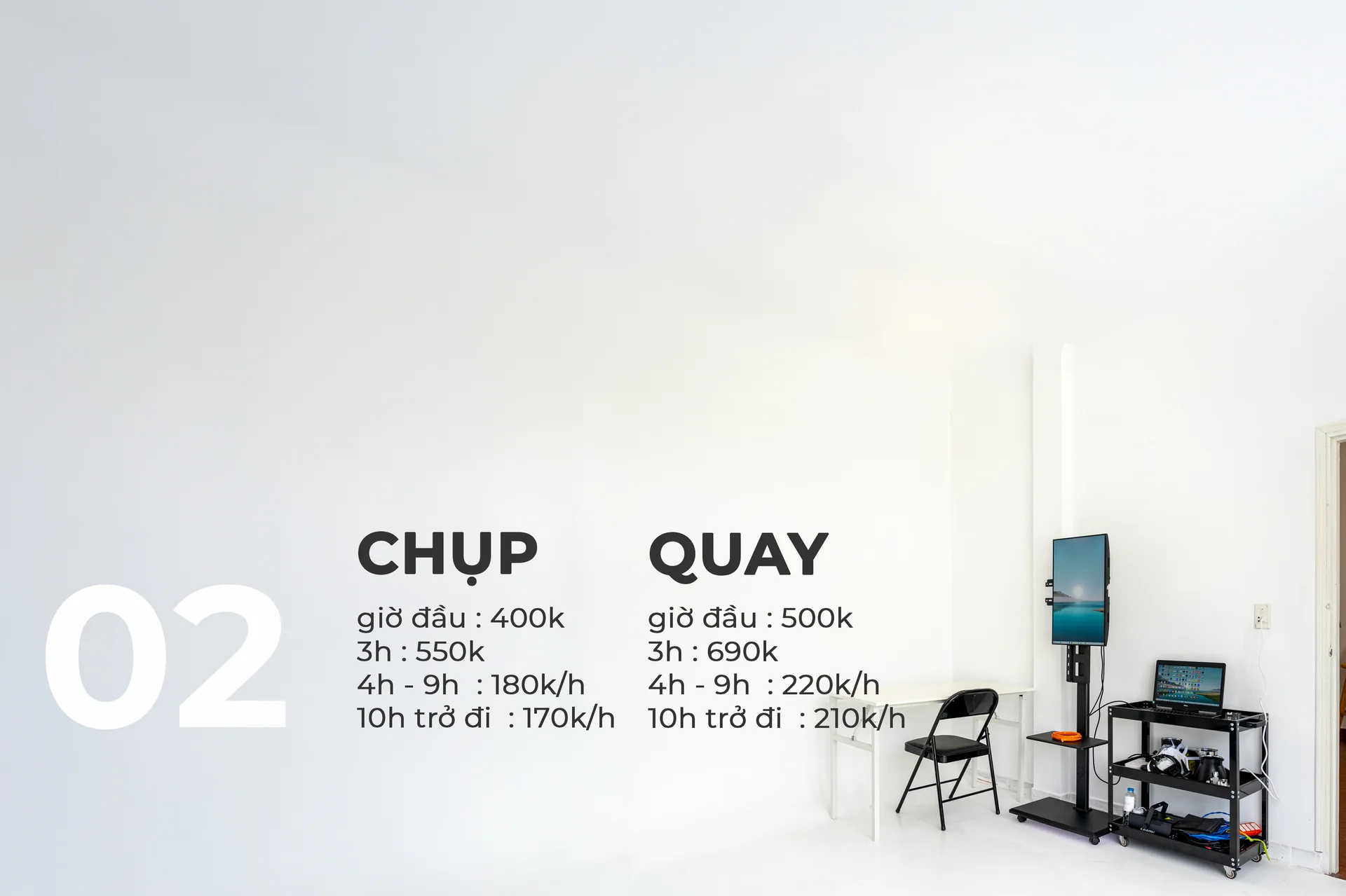 Thuê studio quay kỷ yếu — tổng thể không gian tại VuHue Studio Thủ Đức